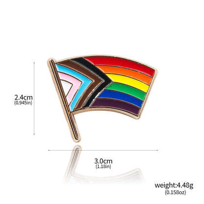 Pride Rainbow Flags LGBT Enamel Pins Brooch Inclusive Progress Heart Flag Badge Brooch Clothes Bag Decorations Accessories