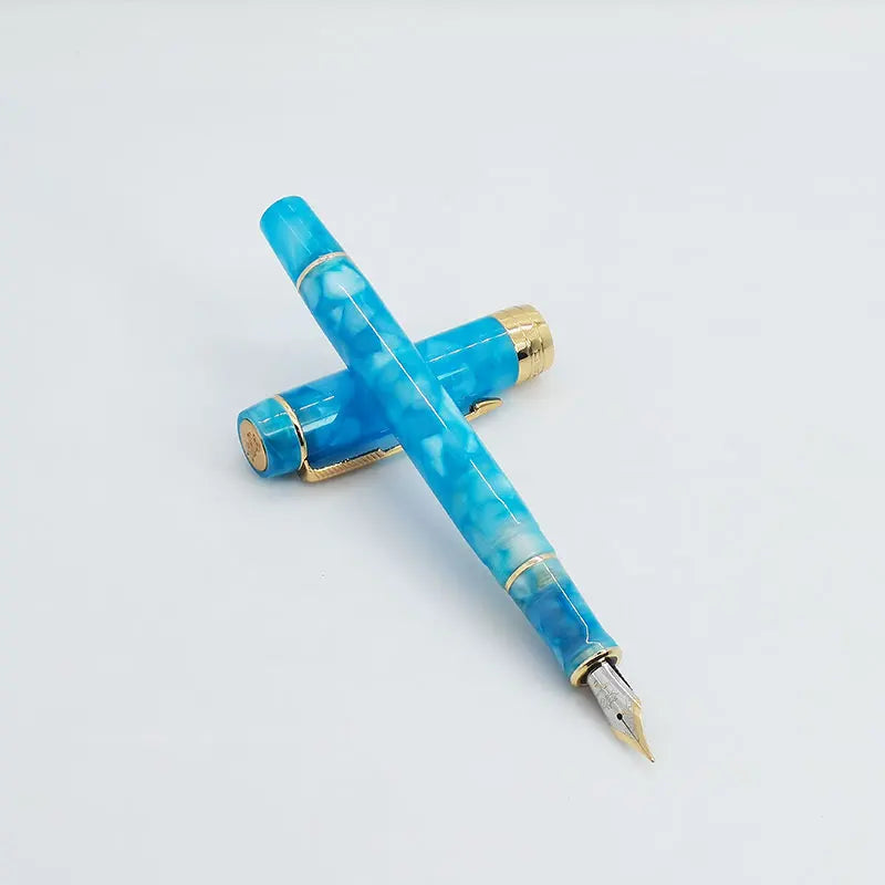 Jinhao 100 Fountain Pen Commemorative Resin Good Pen Nib 18 KGP Gold Sandwiched Thin Tod Small Business Office Gift Pen