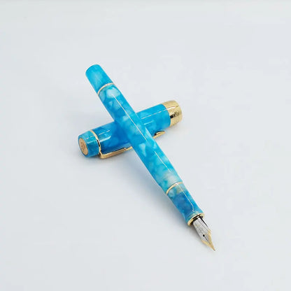 Jinhao 100 Fountain Pen Commemorative Resin Good Pen Nib 18 KGP Gold Sandwiched Thin Tod Small Business Office Gift Pen