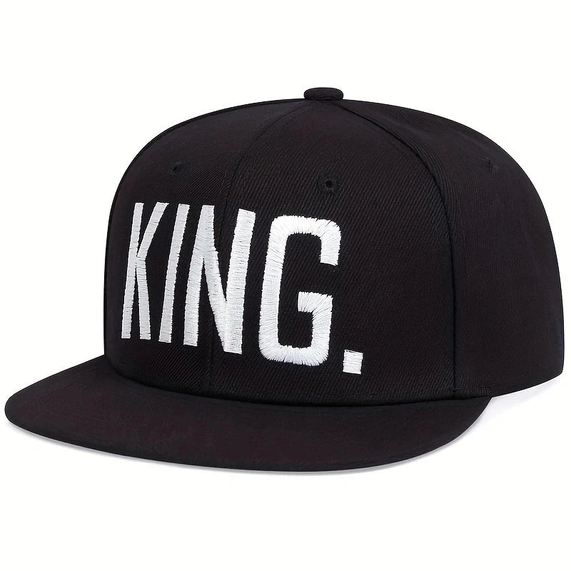 1piece Unisex King Letter Embroidery Hip Hop Hat Outdoor Adjustable Sunscreen Leisure Hat Spring Autumn Travel Tourism Vacation