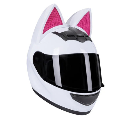 KEMITOUR Full Face Motorcycle Helmet DOT Certification Cat Ear Safety Moto Helmet For Women Men Breathable Gift For Girlfriend