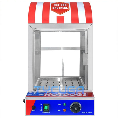 Commercial Hot Dog Warmer Cabinet Stainless Steel Display Heater Food Warming Showcase With Temperature Control For Outdoor Use