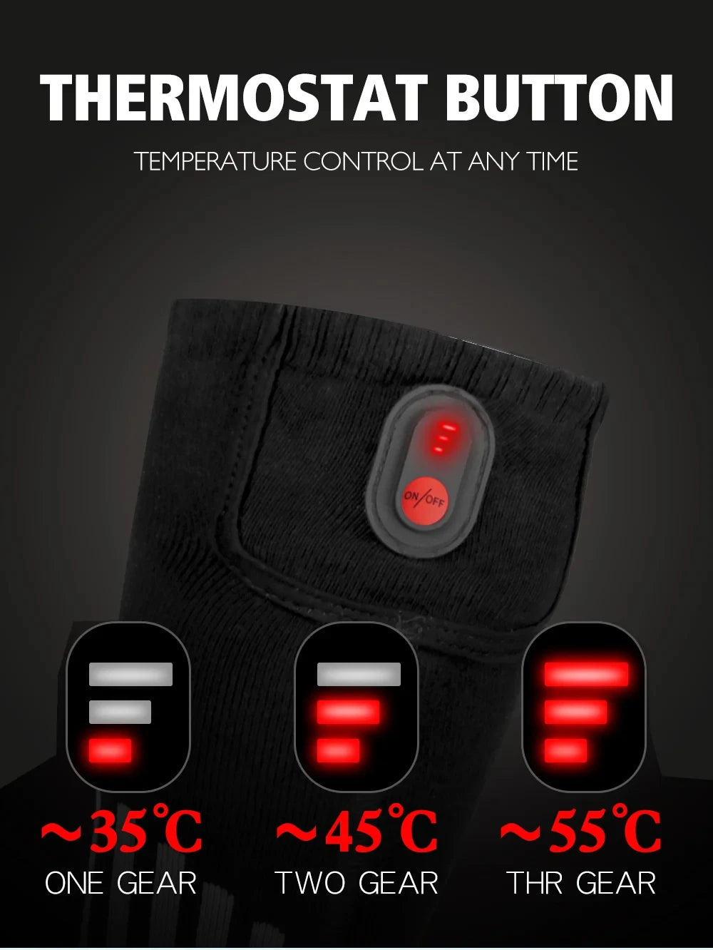 65℃ Heated Socks Winter Warm Heating Socks With Battery Case Snowmobile Electric Heated Skiing Sock Controllable Buttons outdoor