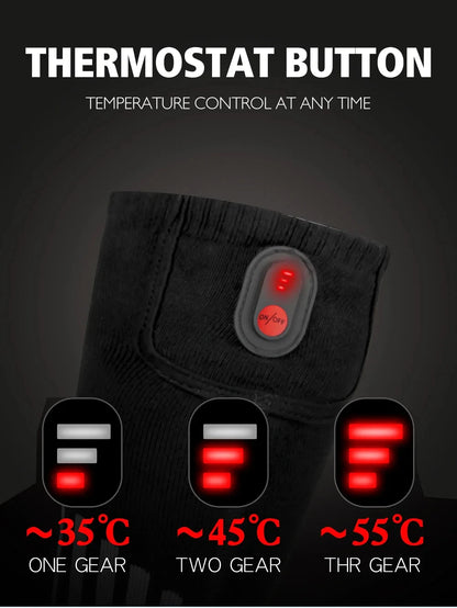 65℃ Heated Socks Winter Warm Heating Socks With Battery Case Snowmobile Electric Heated Skiing Sock Controllable Buttons outdoor