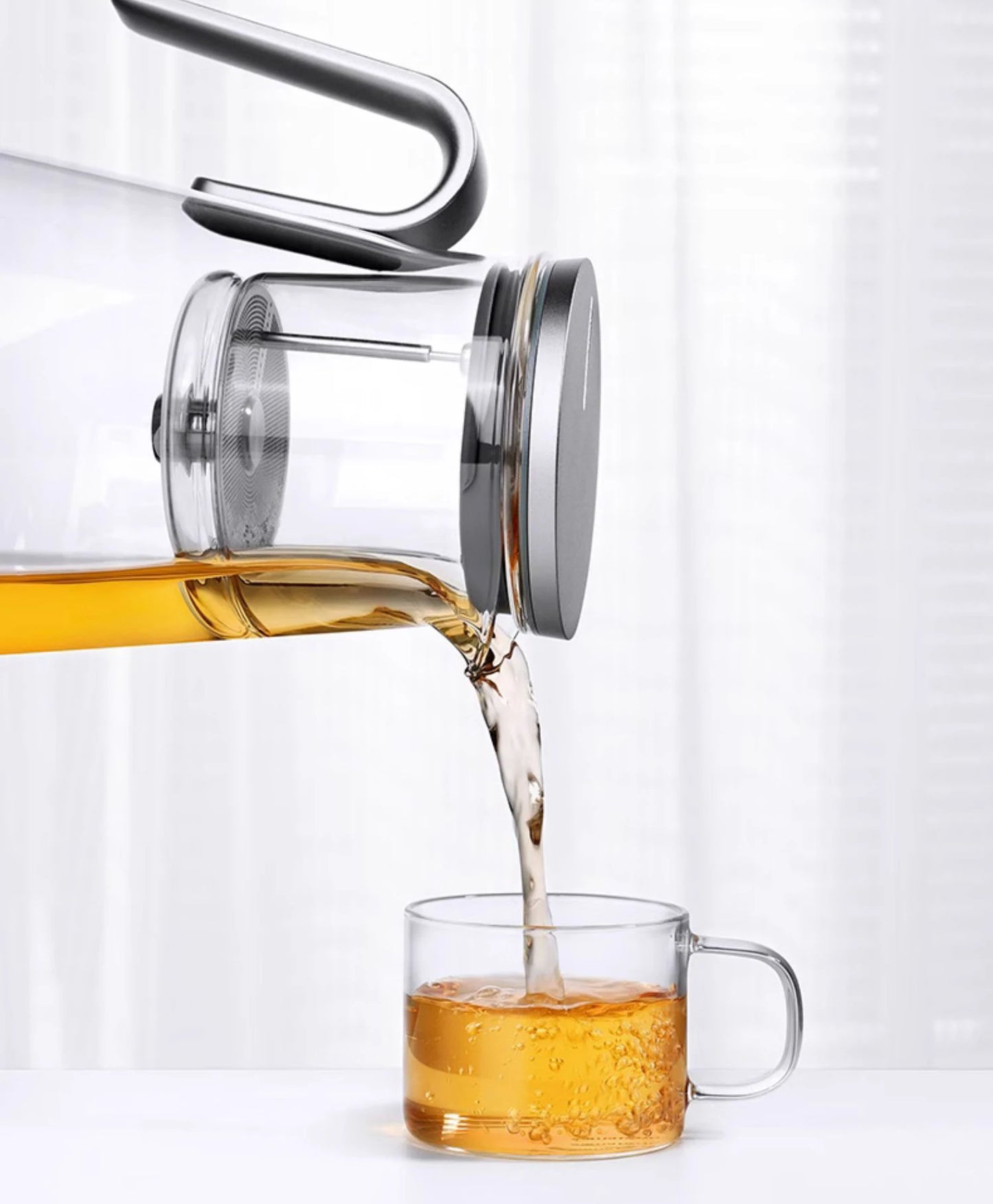 Samadoyo-Magnetic Switch Tea Pot, High-End Tea Set, Tea Water Separator, Household Tea Making Tool, Heat-Resistant Glass Tea Dis