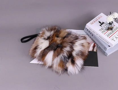 Fashion Fur Bag Autumn And Winter Real Fur Bags Fluffy Fox Fur Messenger Bags For Female Luxury Fur Handbag Warm Plush Handbag