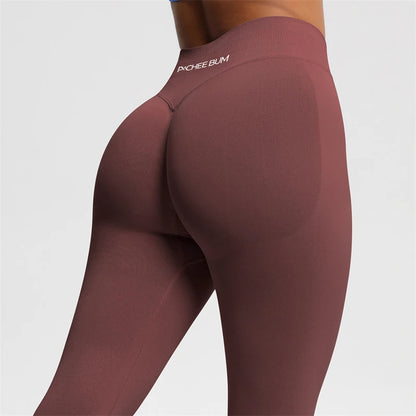 2026 Bum Shaping Leggings Women Seamless Sports Yoga Pants Low Ribbed Band Gym clothes Fitness Workout Scrunch Butt Tight