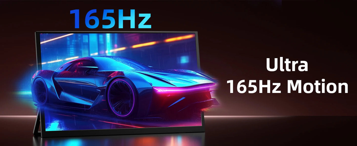 SIBOLAN 24.5 inch Portable Monitor 165Hz 2.5K 100sRGB UHD Large Gaming Screen HDMI USB C VESA Port for Laptop Mini PC Desktop
