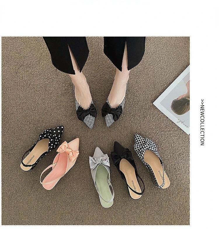 maogu Bow Polka Dot Pointed Toe Stiletto Sandals Luxury Sandals Women Designers Elegant Party Sandal 2023 Fashion Women Shoes 39