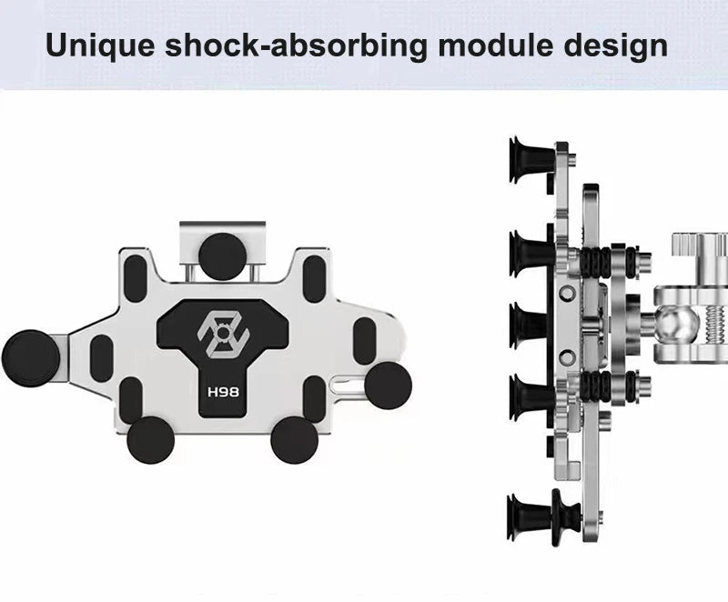 Shock-Absorbing Phone Holder for Motorcycle Bicycle 2024 Upgraded Alloy Rotary Adjustment Mobile Phone Navigation Bracket