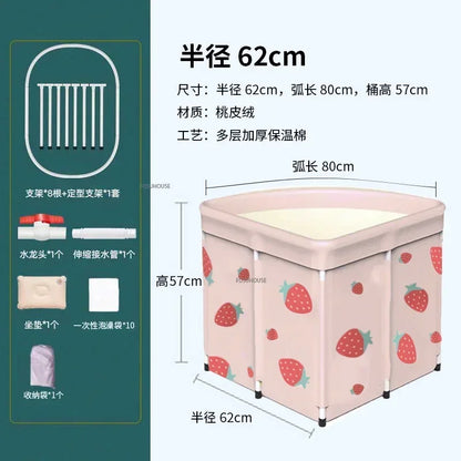 Household Triangular Bathtub Foldable Bath Bucket Swimming Pool Dual-use Portable Steam Sauna Fan-shaped Bath Barrel