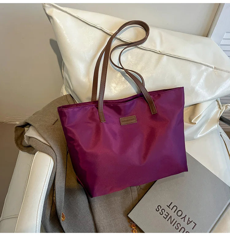 Casual Women's Oxford Cloth Shoulder Bags College Commuter Ladies Waterproof Tote Shopping Bag Large Capacity Female Handbags