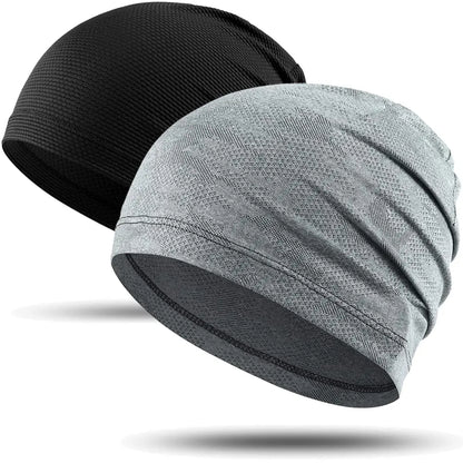 2PCS Quick-drying Running Caps Summer Breathable Cool Sports Hats Outdoor Cycling Hiking Baseball Skullies Stretchy Beanies Hat