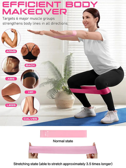Resistance Bands for Working Out, Elastic Exercice Loop Bands,Yoga Starter Set of Stretch Bands for Booty Legs,Pilates Flexbands