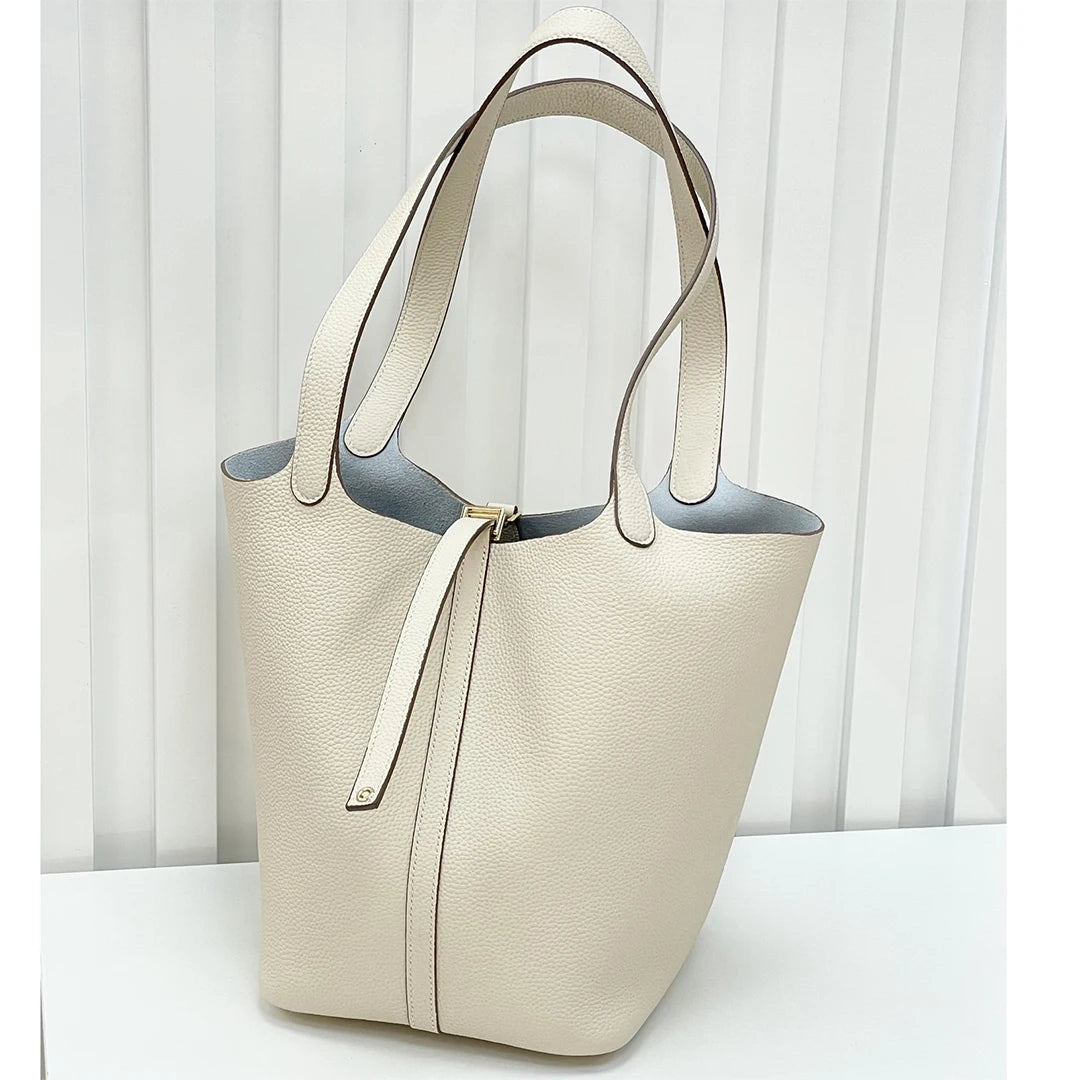 Mendy Large Women's Bag Vintage Leather Bucket Bag 26CM Tote Hobo Bag for Women Soft Leather Underarm Shoulder Purse Handbag New