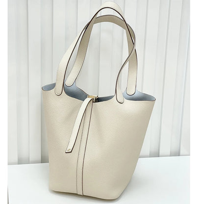 Mendy Large Women's Bag Vintage Leather Bucket Bag 26CM Tote Hobo Bag for Women Soft Leather Underarm Shoulder Purse Handbag New