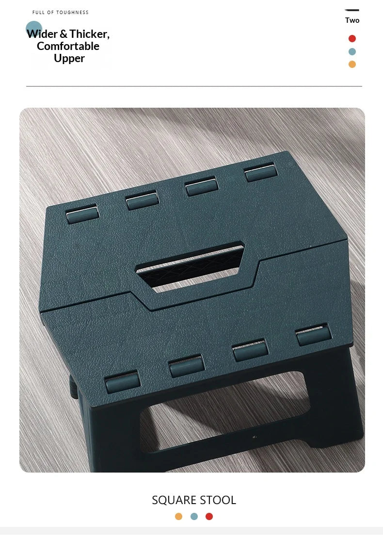 Folding stool, portable outdoor bench, low plastic, easy to carry, suitable for street vending, thickened stool, small household