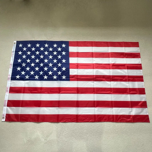 35.4X59 inch  American Flag Independence Day Outdoor USA Flag Waterproof Sewn Stripes Brass Grommets 90*150cm