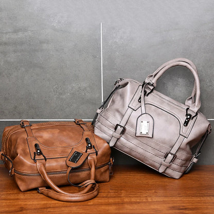 PU Leather Ladies Boston Shoulder Bags Luxury Women Tote Handbags High Quality Female Top Handle Messenger Crossbody Bags