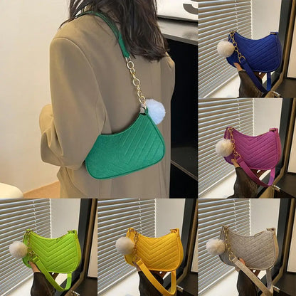 Mini Women Shoulder Bags Fashion Felt Women's Bag Design Advanced Underarm Handbags Mini Saddle Bag