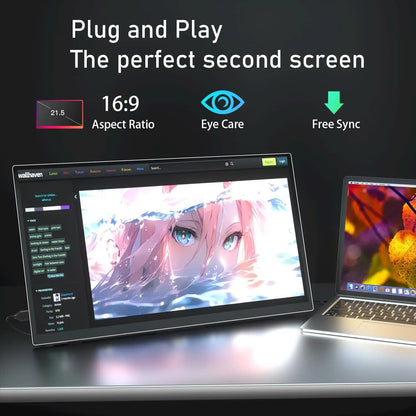 AHXJKA 24.5"Portable Gaming Monitor 2560x1440 HDR Large Display 178°Adjustable Stand Travel Second Screen For Laptop PS5 Switch
