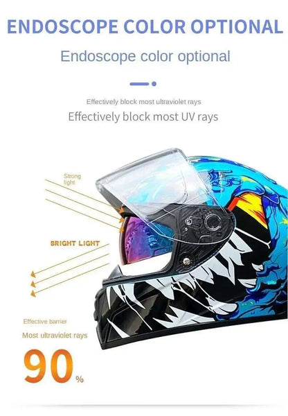 dual-lens Motocross helmet Professional racing dual lens safety helmet, off-road motorcycle full face protector, approved by DOT