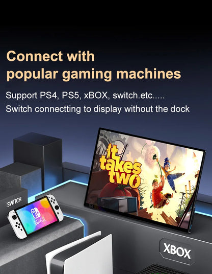 VCHANCE 15.6 Inch 4K Portable Monitor 3456*2160p 100%DCI-P3 500Nits Office Display for PC Laptop Phone XBox Switch Macbook