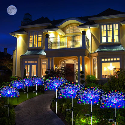 Solar LED Firework Fairy Lights, Waterproof, Garden Decoration, Lawn, Pathway, Solar Lamp, Outdoor Light
