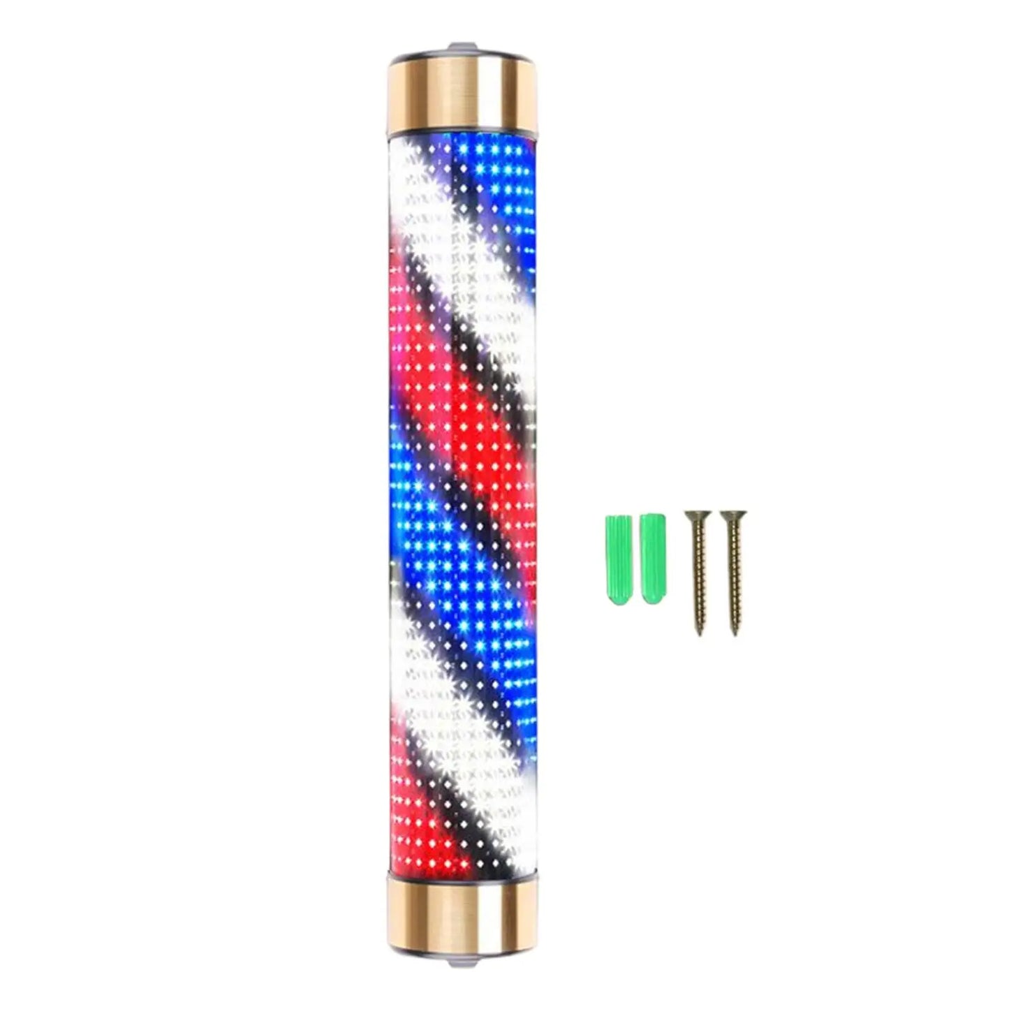 Rotating Barber Rod Lights Barber Shop Pole Waterproof Hair Salon Indoor Neon Signs Wall Mounted Hairdressing Stripes Lights