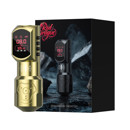 DM New Red-Dragon Wireless Tattoo Machine LED LargeScreen Customized Motor Wireless Tattoo Power Tattoo Gun For Permanent Makeup