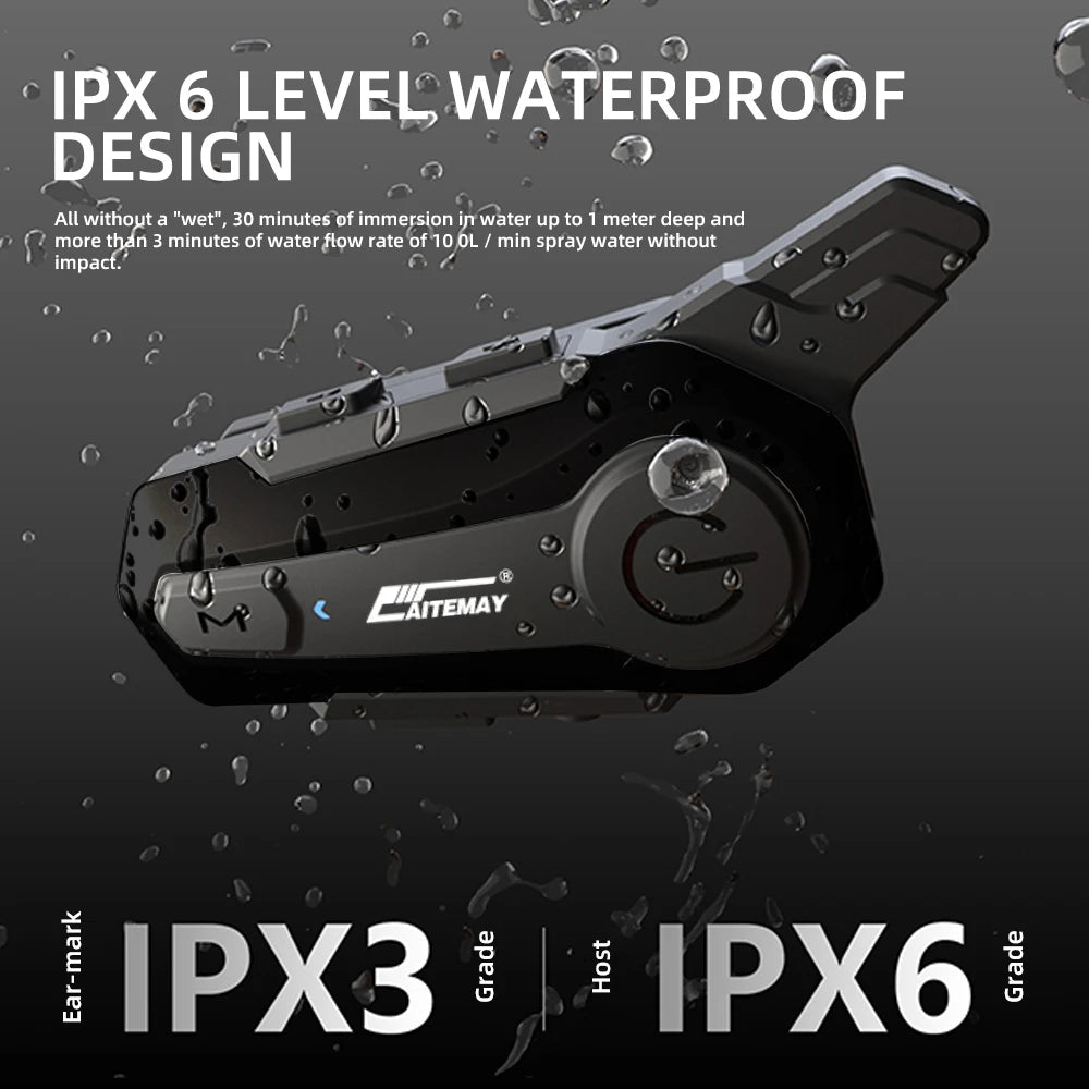 X1 Plus Motorcycle Bluetooth 1000M Intercom Helmet Headset For 2 Rider Intercomunicador Moto Waterproof Interphone Earphone