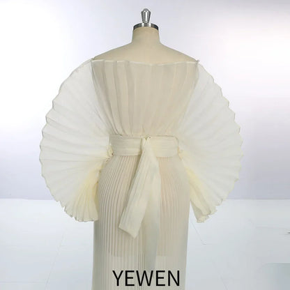 2026 Fashion Sheer Pleated Organza Maternity Dresses for Photoshoot Long Dress for Maternity Shoot Baby Shower Dresses YEWEN