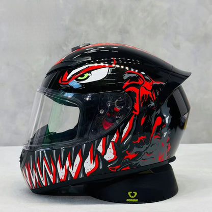 Unisex Design Little Turtle Model Full Face Motorcycle Helmet Reduces Wind Noise and Buffeting for Peaceful Riding All Seasons
