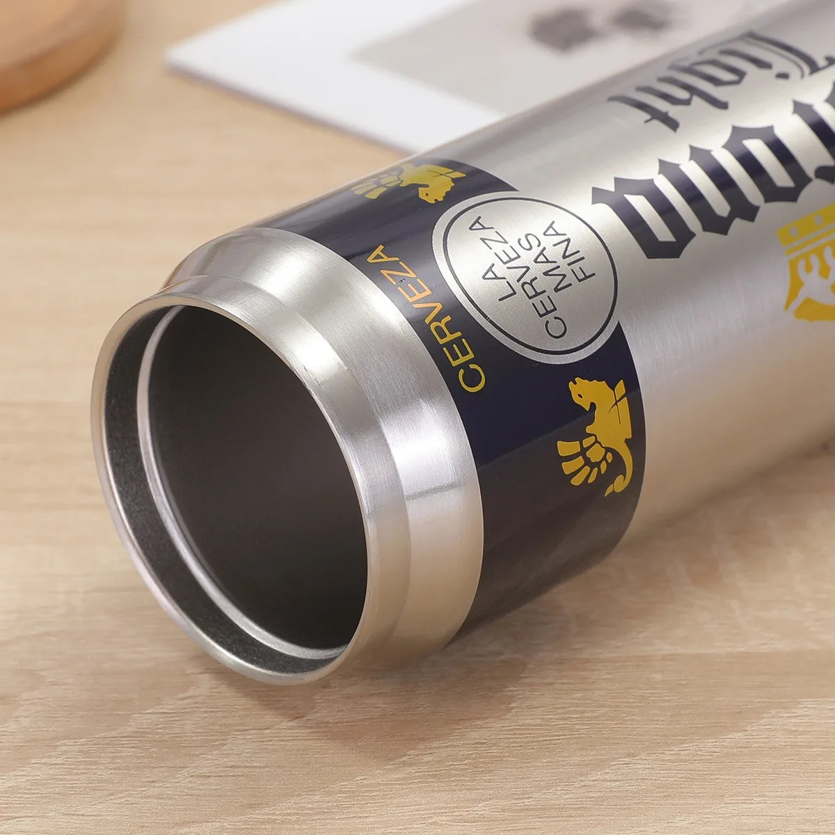 500ML Thermos with Straw 304 Stainless Steel Beer Bottle Cola Can Termos Para Cafe Beer Cold Keeper Home Kitchen Drinkware