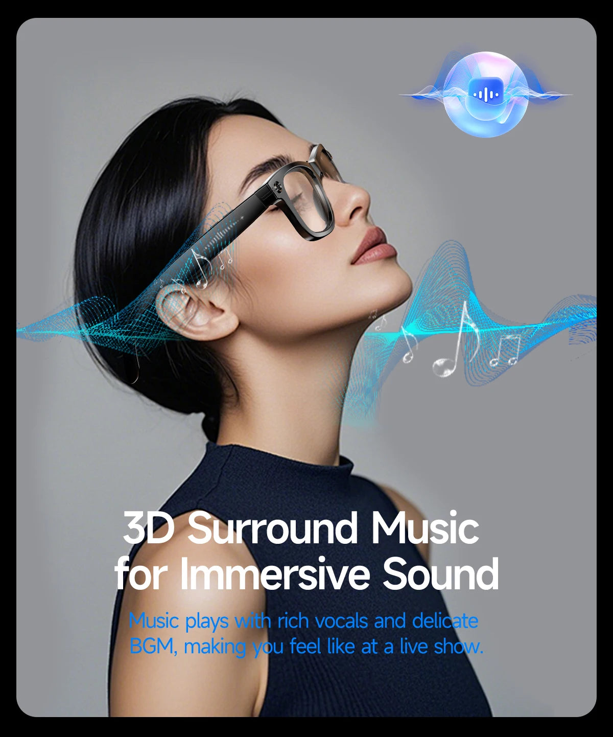 2025 Smart Glasses Women Wireless Bluetooth Call Sunglasses 800W Pixel Dual Camera Voice Assistant Intelligent Translation Glass