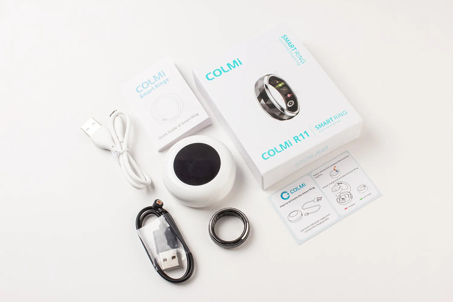 2024 COLMI R11 Smart Ring, Fidget Spinner Anxiety Relieve Ring with Charging Case for Men, Health Sleep Monitor, 5ATM Waterproof