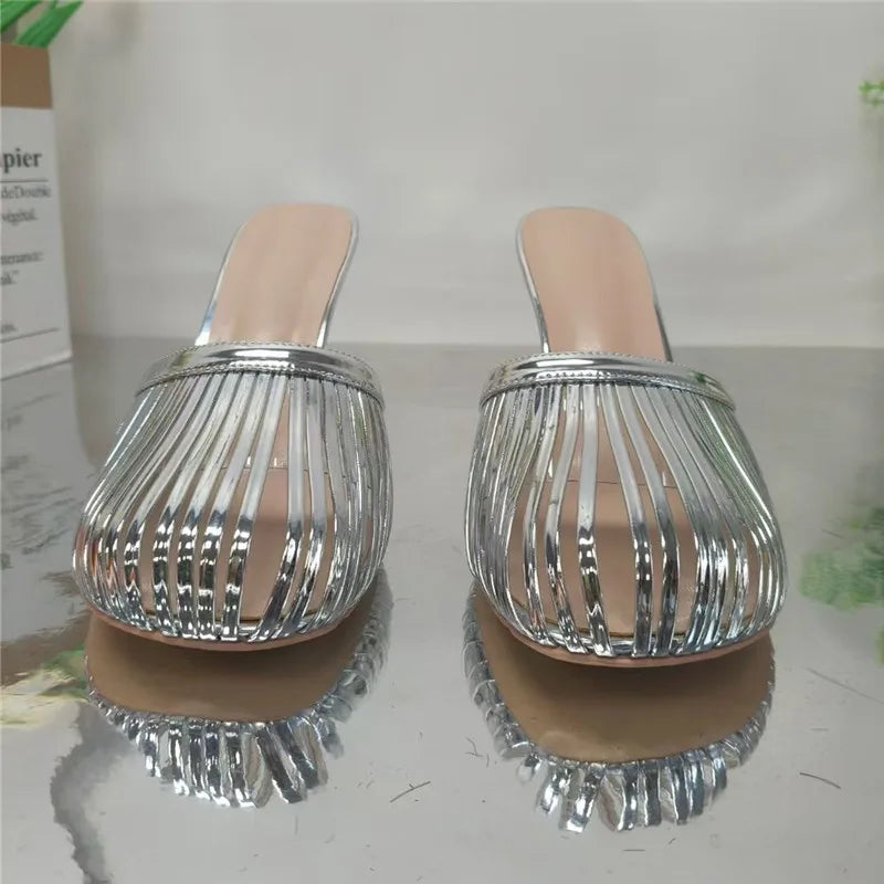 2026 New Sexy Women's Open Toe Mule Sandals - Slip On Stiletto Heels for Wedding/Party, Summer Breathable Comfort Dressy Shoes