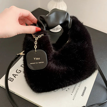 New Woman Soft Plush Handbags Shoulder Bag Fashion Autumn And Winter Korean Version Simple Crossbody Bags For Traveling Shopping