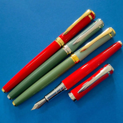 51-Piece Set (1 Pen + 50 Ink Cartridges), 0.5mm Tip, Iridium Nib, Stainless Steel Pen Body, Suitable for Calligraphy, Elegant and High-End, Luxurious and Noble, Suitable for 2.6mm Diameter, Student Stationery, Gifts, Valentin