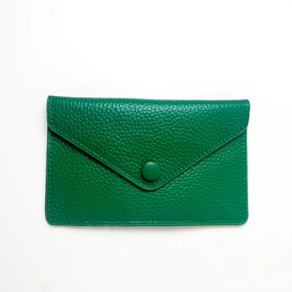 Customized letters, genuine cowhide leather, women's ultra-thin card wallet, women's short envelope, women's wallet
