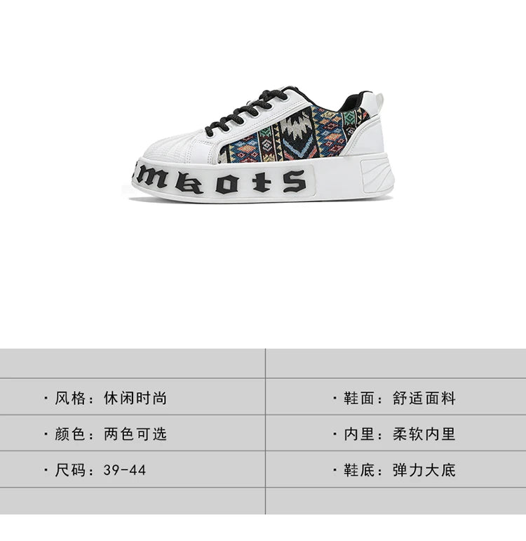 Men's White Sneakers 2025 New Arrival Fashionable Casual Shoes Durable Anti-slip Thick-soled Elevator Comfortable Breathable Eas