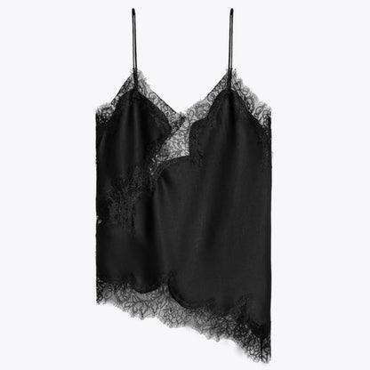 Sexy Floral Lace Satin Patchwork Camisole Vest For Women Summer Y2K Sleeveless Backless Tank Holiday Evening Party Lady Chic Top