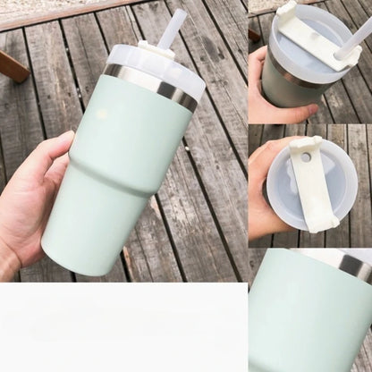 20OZ 304 Stainless Steel Insulated Cup Large Capacity Straw Coffee Travel Cup Cold and Heat Keeping Car Cup Thermos Tumbler