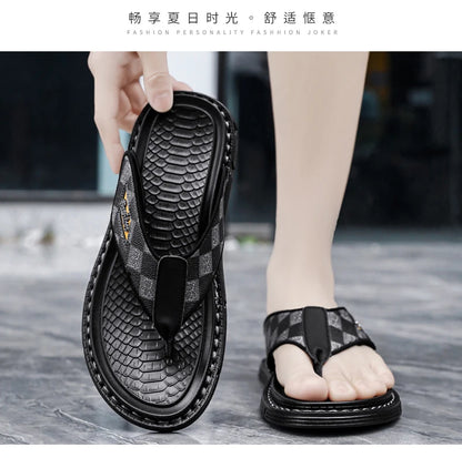 Men's high-quality beach shoes summer outdoor casual flip-flops sandals soft-sole non-slip comfort fashion dual-purpose slippers