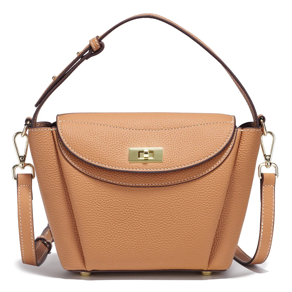 Zency Luxury Genuine Leather Tote Bag For Women Elegant High End Bag Shoulder Crossbody Handbag Top Handle Bags Noble Purple Bag