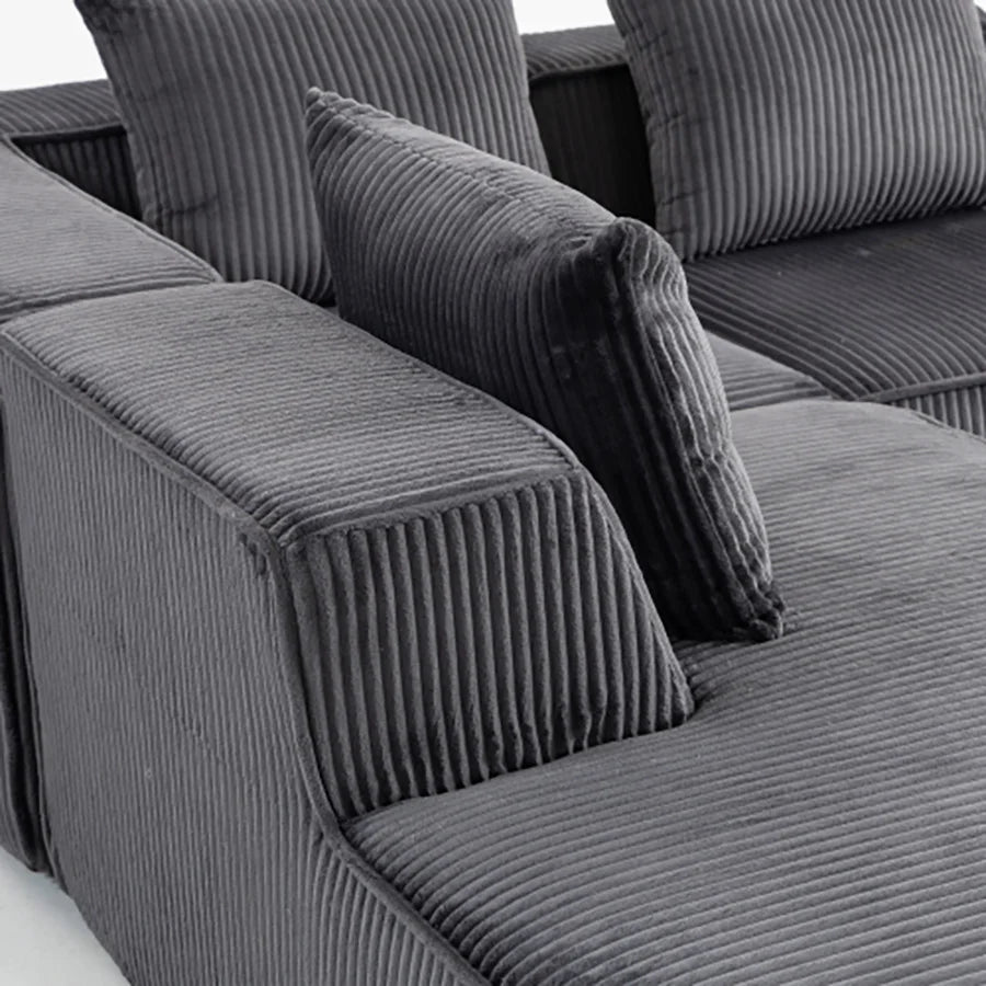 Sectional boneless Couch with L-Shape Chaise,Modern Modular sleeper Sofa with Deep Seat, Upholstered Couches for Room