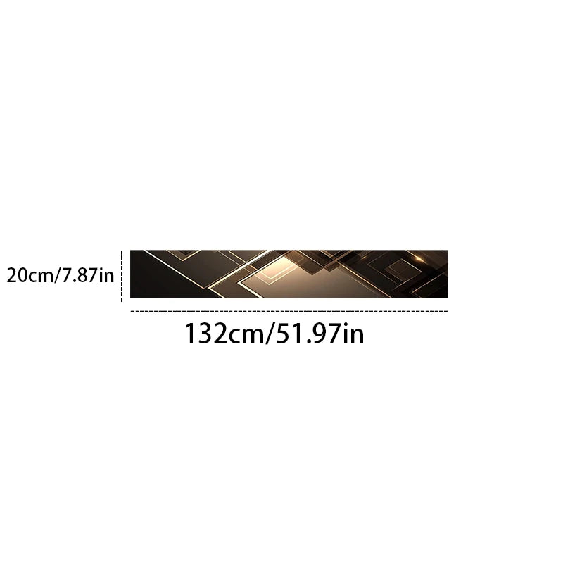 1 Black Gold Geometric Light Sensitive Decorative Painting Car Front Windshield Sticker - Waterproof and Scratch Resistant Vinyl
