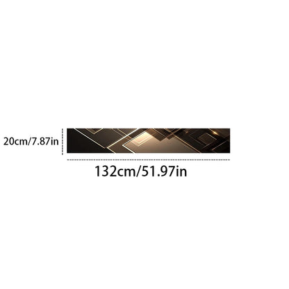 1 Black Gold Geometric Light Sensitive Decorative Painting Car Front Windshield Sticker - Waterproof and Scratch Resistant Vinyl