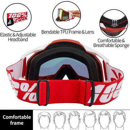 Motorcycle glasses MTB off-road goggles replacement lens single layer glasses bag