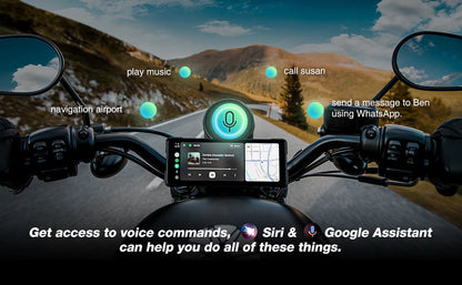 JMCQ 6.86'' Motorcycle DVR GPS Navigaton Wireless Carplay Android Auto Dash Cam IP67 Waterproof Dual Bluetooth Moto Monitor